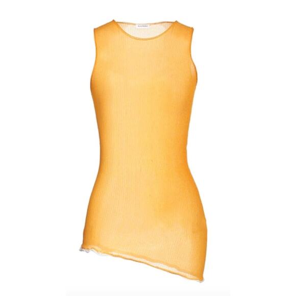 Acne orange asymmetrical sleeveless top S - Picture 1 of 13